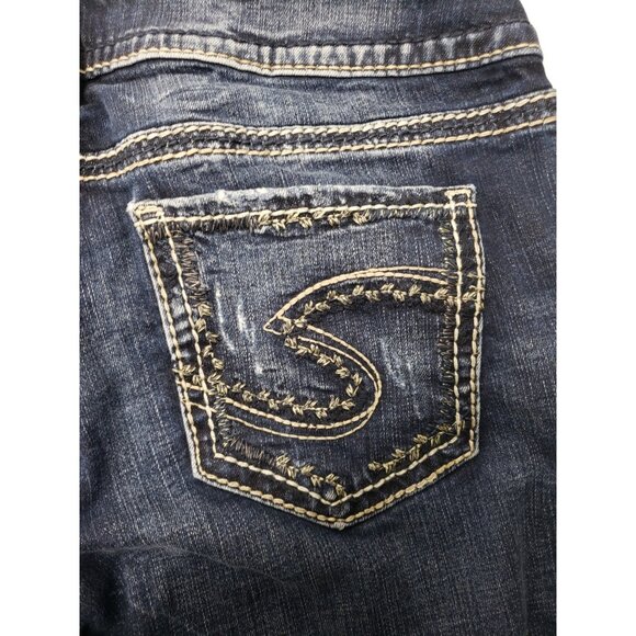 Silver Jeans & Co Suki Mid Straight Dark Wash Jeans Size W28 L34 Pre Owned - Picture 12 of 15